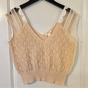 Anthropologie Maeve Scalloped Knit Vest